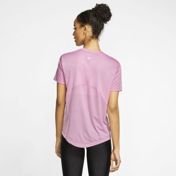 Nike Women's Pro Dri Fit T-Shirt Milner Running Purple Short Sleeve Crew neck - Picture 13 of 13